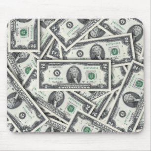 $2 Bill Money Pattern Mouse Pad