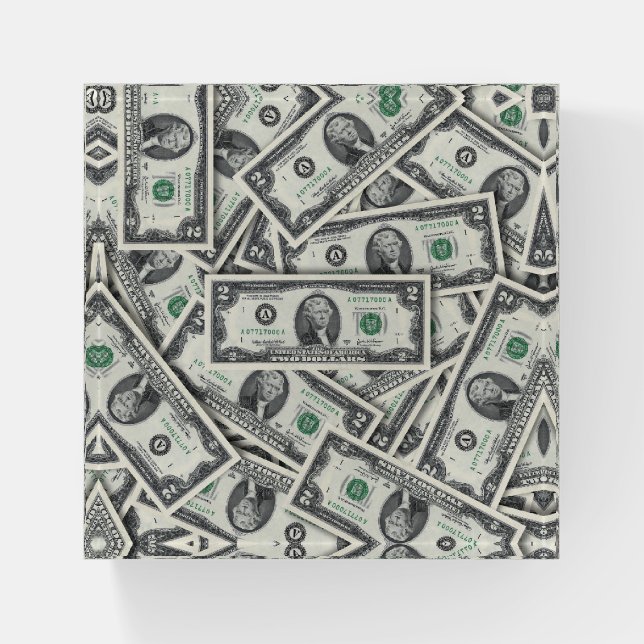 $2 Bill Money Pattern Paperweight (Front)