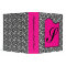 2" Binder Monogram Hot Pink Zebra Animal Print