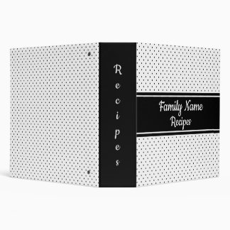 2" Black and white polka dot recipe binder