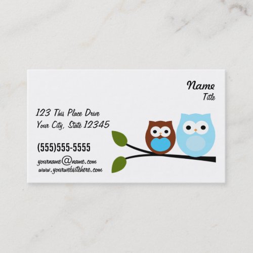 2 Blue Owls Bussiness Cards Business Cards