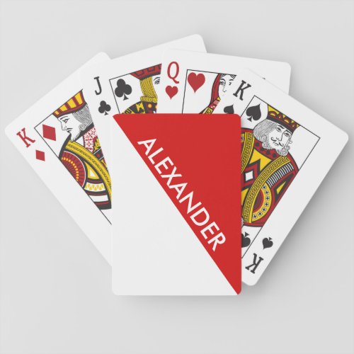 2 Bold Triangles DIY BG Red White Poker Cards