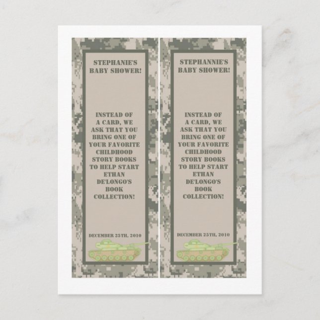 2 Book Marks ARMY ACU Camoflauge Digital Camo Invitation Postcard (Front)
