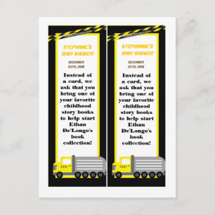 2 Book Marks Construction Invitation Postcard