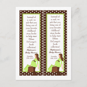 2 Book Marks Green Mod Mom Polka Dots Invitation Postcard