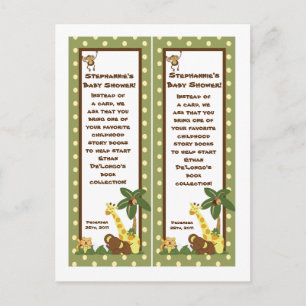 2 Book Marks Jungle Babies Invitation Postcard