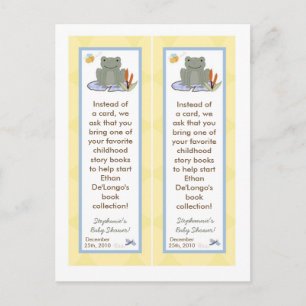 2 Book Marks Leap Frog Turtle Bee Dragonfly Pond Invitation Postcard