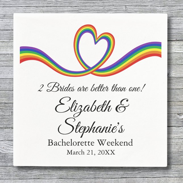 2 Brides Are Better Than One Lesbian Bachelorette  Napkins (Creator Uploaded)