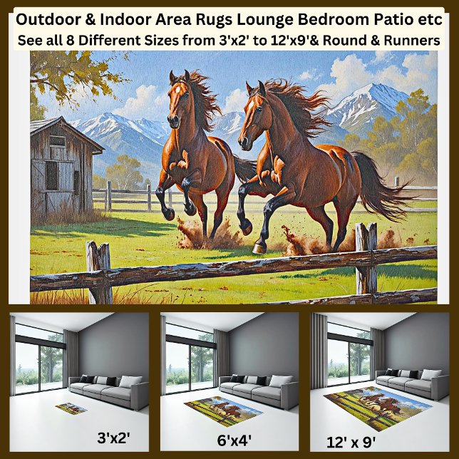 2 Brown Horses with Fence & Shed Rug (Creator Uploaded)