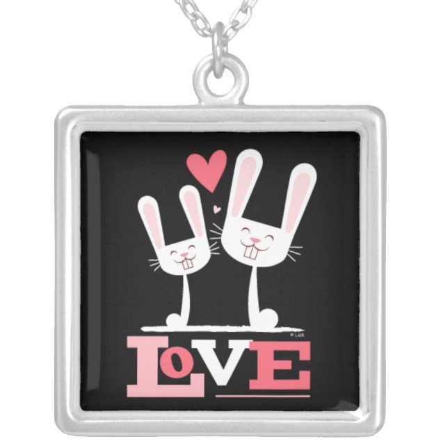 2 Bunnies in Love | Rabbit Pendant (Front)
