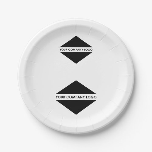 2 Business Logos Modern Minimal White Paper Plate