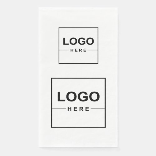 2 Business Logos Modern White Paper Guest Towels