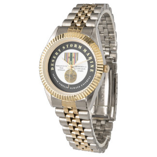 2 CAMPAIGN STARS Desert Storm Marine SEMPER  Fi Watch