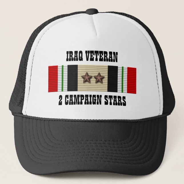 2 CAMPAIGN STARS / HAT / IRAQ VETERAN (Front)