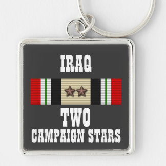 2 CAMPAIGN STARS / IRAQ VETERAN / KEY CHAIN