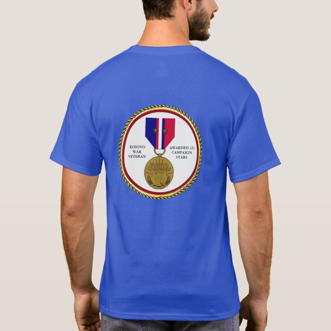 2 CAMPAIGN STARS KOSOVO WAR VETERAN T-Shirt (Back)