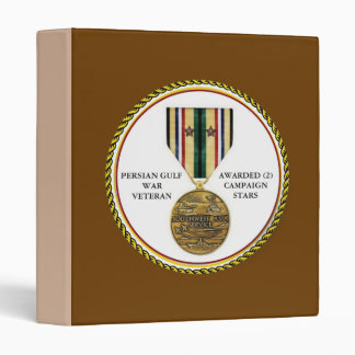2 CAMPAIGN STARS PERSIAN GULF WAR VETERAN 3 RING BINDER