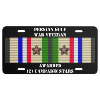 2 CAMPAIGN STARS PERSIAN GULF WAR VETERAN LICENSE PLATE