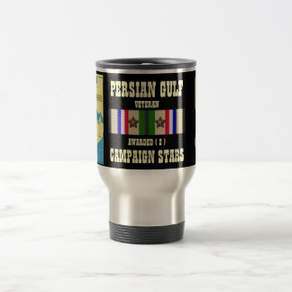2 CAMPAIGN STARS PERSIAN GULF WAR VETERAN TRAVEL MUG