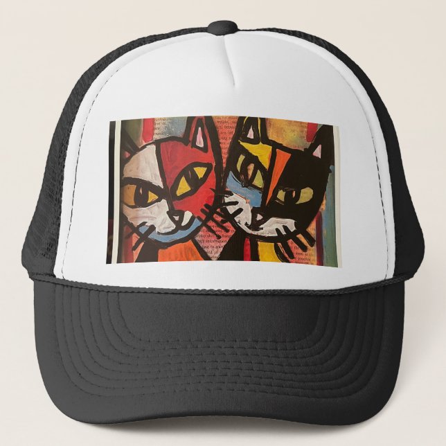 2 Cats Trucker Hat (Front)