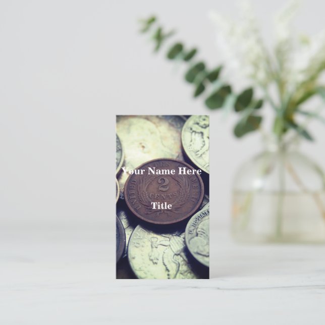 2 Cents Coin Business Card (Standing Front)