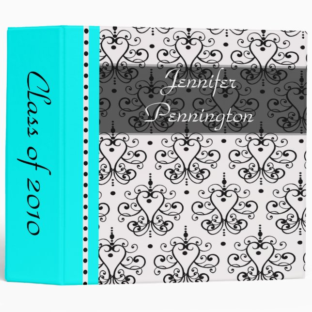 2" Chandelier damask graduation memories binder (Front/Spine)