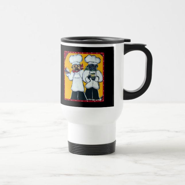 2 Chef Pugs Travel Mug (Right)