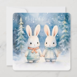 2 Christmas bunnies Invitation