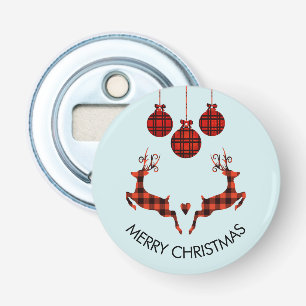 2 Christmas Deer Jumping Rustic Style Bottle Opener