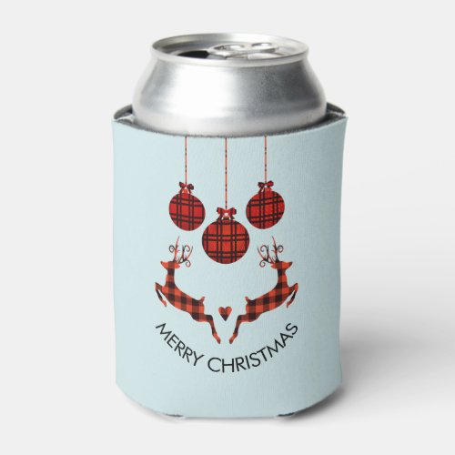 2 Christmas Deer Jumping Rustic Style Can Cooler