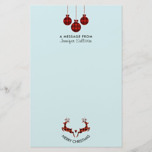 2 Christmas Deer Jumping Rustic Style Stationery