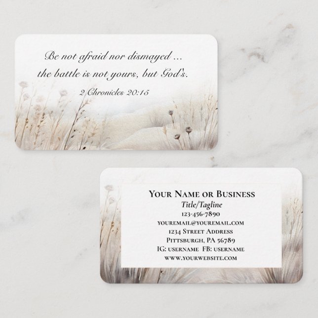 2 Chronicles 20:15 The Battle is God's Bible Verse Business Card (Front/Back)