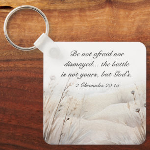 2 Chronicles 20:15 The Battle is God's Bible Verse Keychain