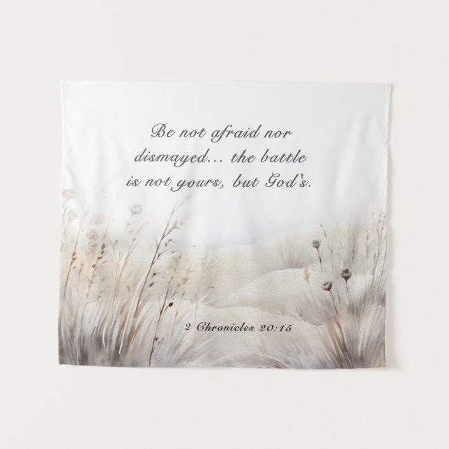2 Chronicles 20:15 The Battle is God's Bible Verse Tapestry (Front (Horizontal))
