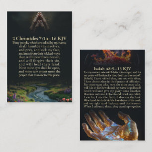 2 Chronicles 7:14-16 and Isaiah 48:9-13 KJV Card