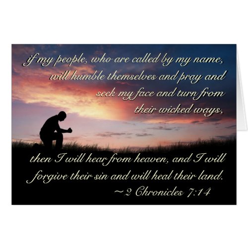 2 Chronicles 714 Bible If My People Pray Card