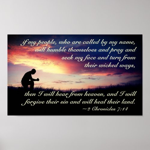 2 Chronicles 714 Bible Verse If My People Pray Poster