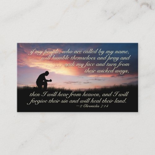 2 Chronicles 714 If my people pray Bible Verse Business Card
