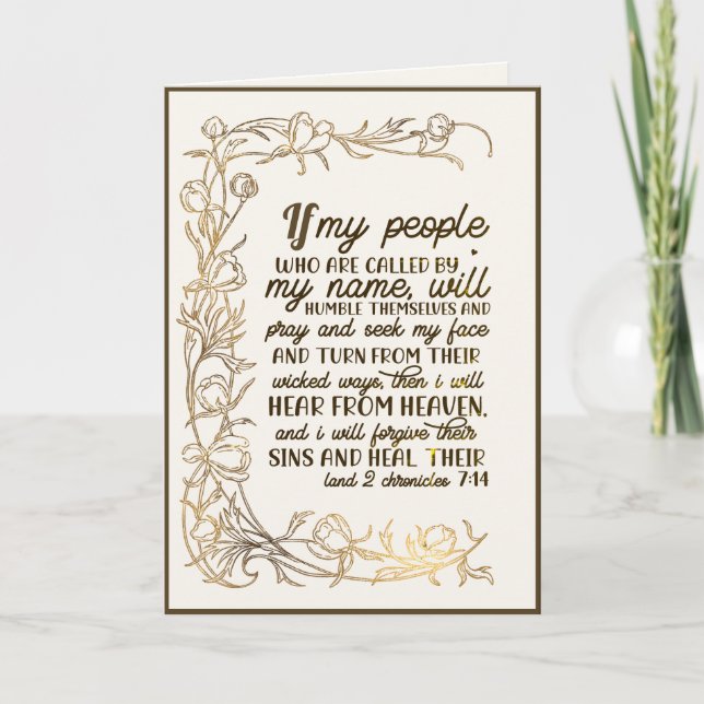 2 Chronicles 7:14 If My People Pray Card (Front)