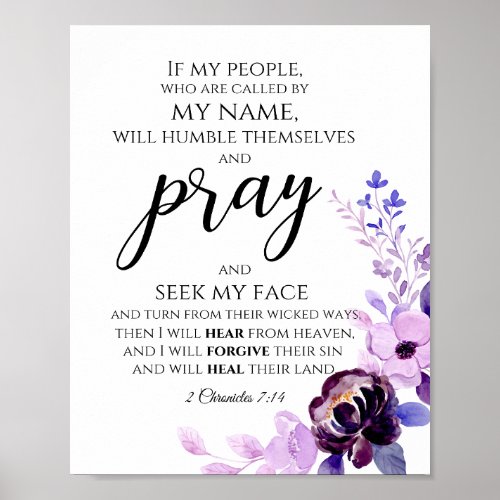 2 Chronicles 714 If My People Pray Christian Poster