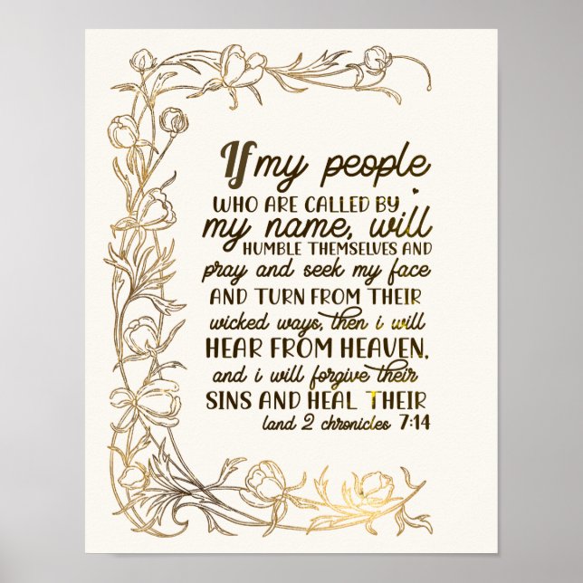 2 Chronicles 7:14 If My People Pray  Poster (Front)