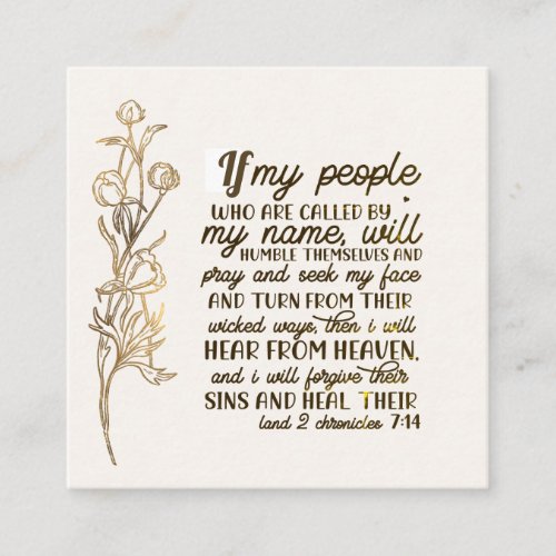 2 Chronicles 714 If My People Pray Square Business Card