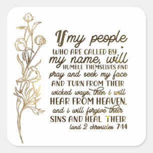 2 Chronicles 7:14 If My People Pray Square Sticker