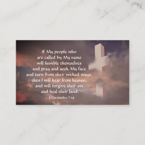 2 Chronicles 714 If My People will Pray Business Card