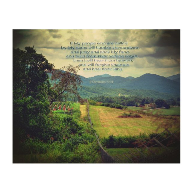 2 Chronicles 7:14 Wood Wall Art (Front)