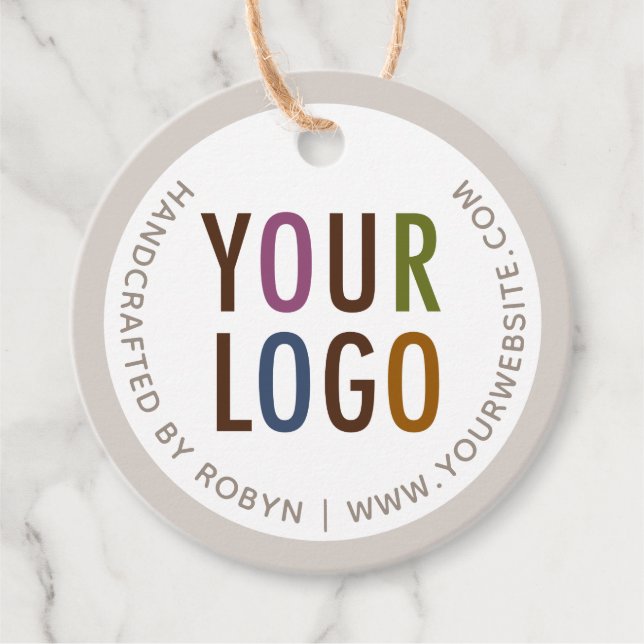 2" Circle Round Hang Tags with String Custom Logo (Front)