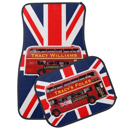 2 Classic Red London Buses Car Mat
