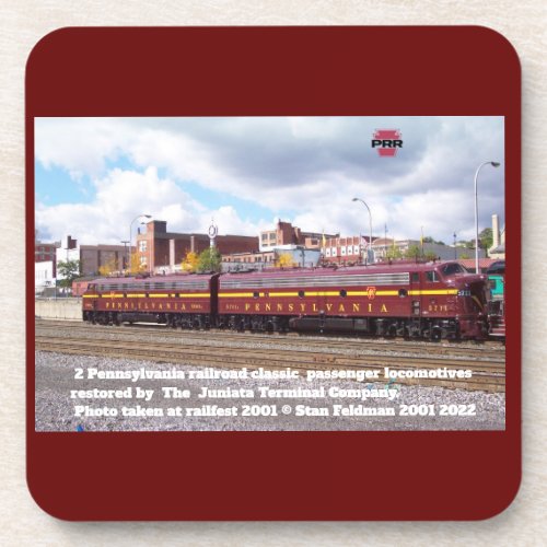 2 classic restored PRR locomotives  railfest 2001 Beverage Coaster