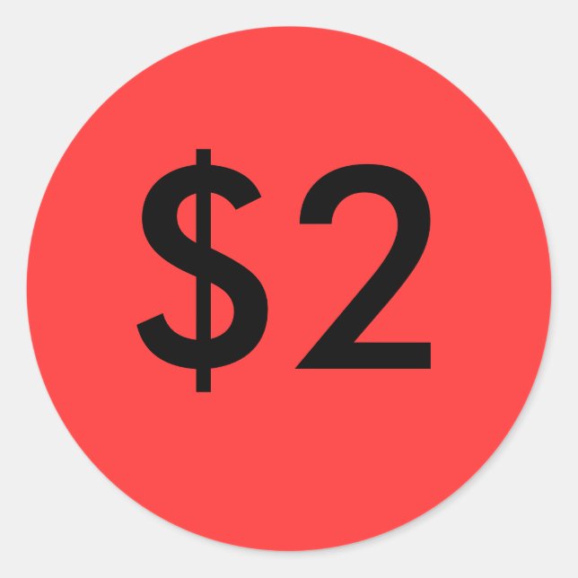 $2 CLASSIC ROUND STICKER (Front)