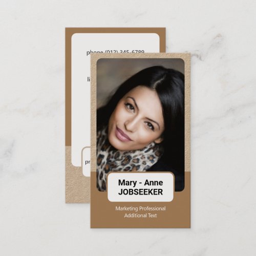 2 Colored Classic Job Seeker Kraft Paper Style Business Card